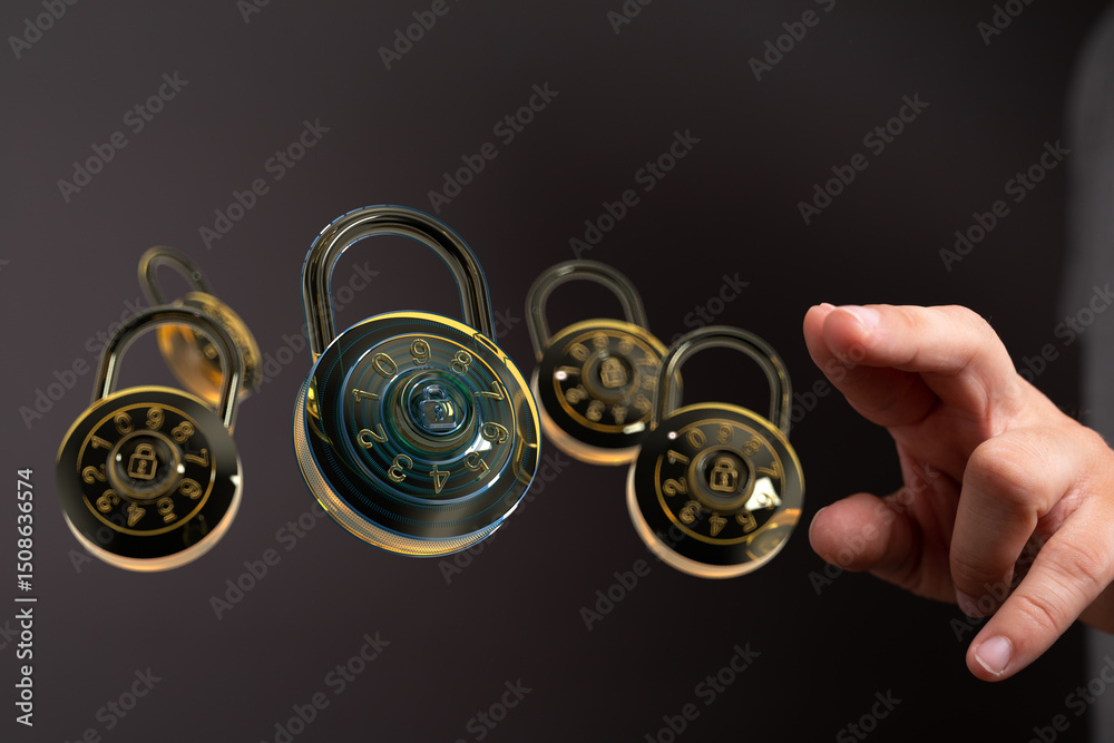 Aufkleber Secure your data with advanced encryption.  Modern cybersecurity solutions.