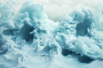 big wave ocean 3d by generative ai