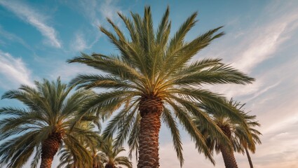 Obraz premium Amazing date palm tree with background sky