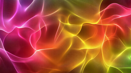 Fototapeta premium Vibrant flowing abstract waves in pastel and neon tones with smooth digital textures