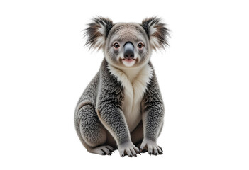 Fototapeta premium Cute Koala Sitting Isolated on Transparent Background