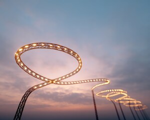Global power lines shaped like race track loops, The Great Energy Race