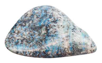rolled dianite mineral isolated on white