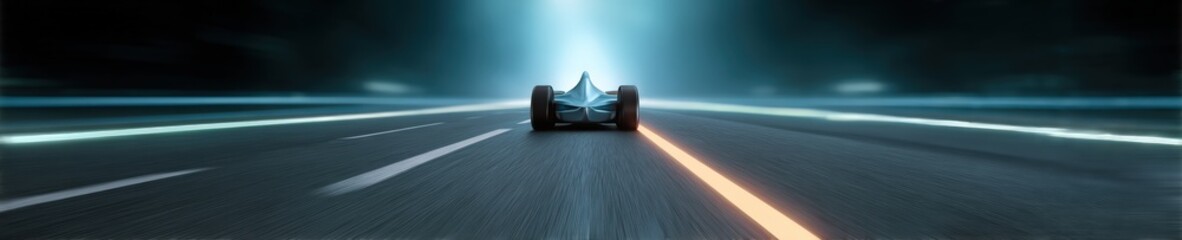 Fuel cell racecar zooming through digital highway, The Great Energy Race