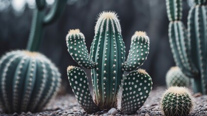 Pachycereus Cactus with Empty Copy Space For Text