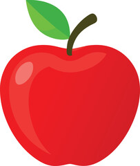 Vector Illustration Red Apple On White Background.