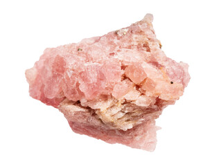 raw crystalline rhodochrosite mineral isolated