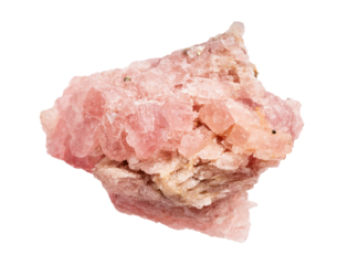 raw crystalline rhodochrosite mineral isolated