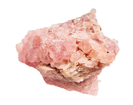 raw crystalline rhodochrosite mineral isolated