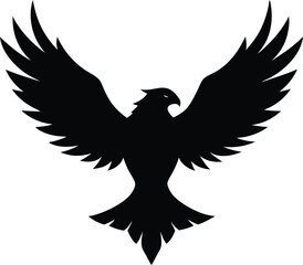Silhouette of an Eagle Spreading Its Wings  
