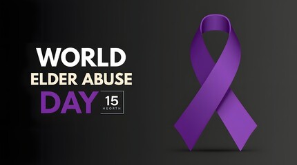 World elder abuse awareness day purple ribbon