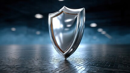 Metallic shield symbol