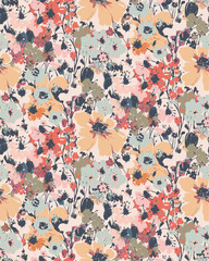 art abstract congested floral pattern