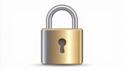 Fototapeta premium Gold And Silver Metal Padlock Icon
