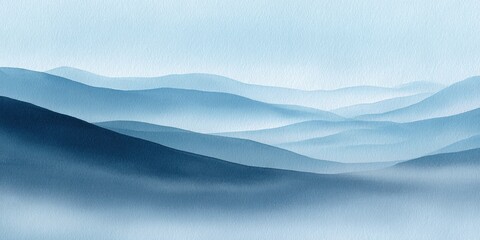 Obraz premium Misty Blue Mountain Range Landscape