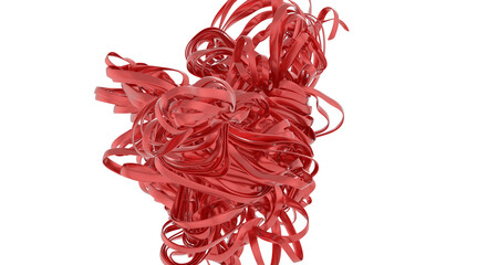 High-resolution 3D render of swirling red ribbons. Perfect for abstract backgrounds, modern designs, and artistic projects.