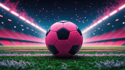 Abstract energetic soccer ball background with space for text
