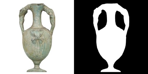 3D rendering illustration of an ancient double handled amphora