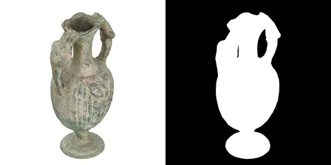 3D rendering illustration of an ancient double handled amphora