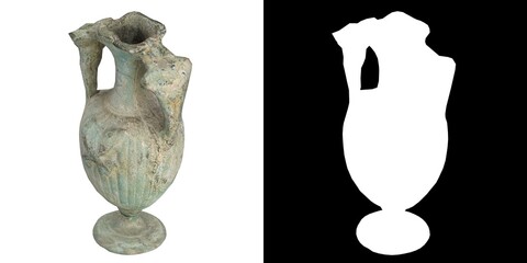 3D rendering illustration of an ancient double handled amphora
