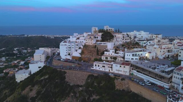 Aerial view of Moj&aacute;car, Almer&iacute;a province, Andalusia, Spain
