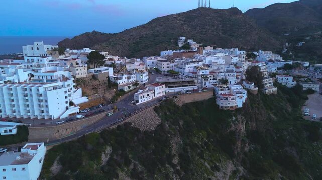 Aerial view of Moj&aacute;car, Almer&iacute;a province, Andalusia, Spain