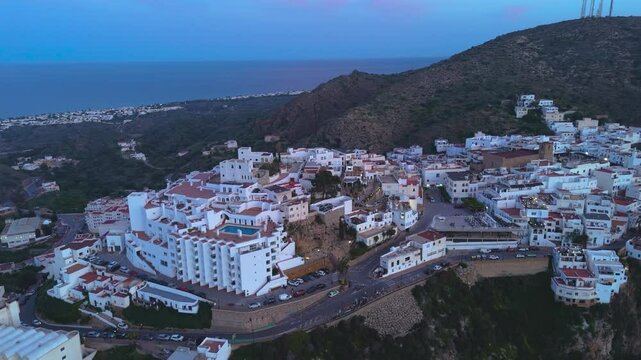 Aerial view of Moj&aacute;car, Almer&iacute;a province, Andalusia, Spain