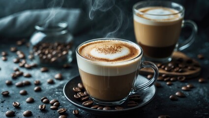 Cold Cappuccino Coffee with Empty Copy Space for Text