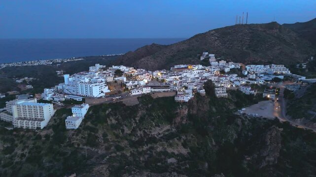 Aerial view of Moj&aacute;car, Almer&iacute;a province, Andalusia, Spain