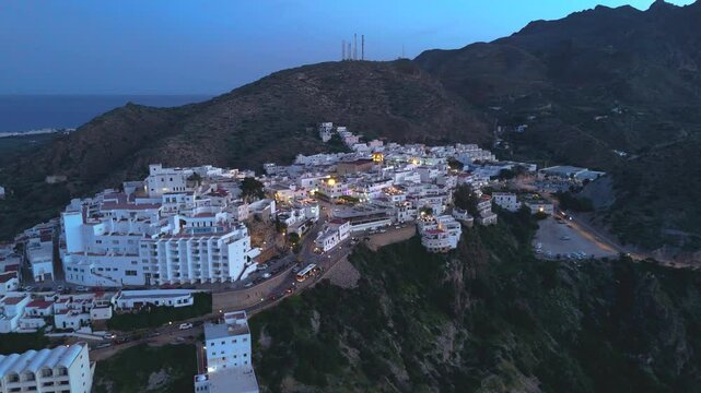 Aerial view of Moj&aacute;car, Almer&iacute;a province, Andalusia, Spain