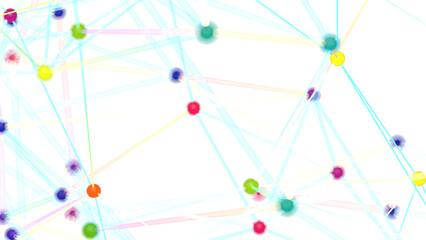 Abstract Colorful Network with Lines and Dots