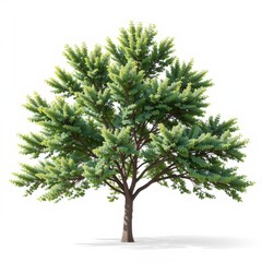 Fototapeta premium a 3d render of sycamore tree, positioned right, isolated white background