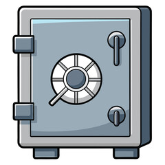 Safe vault door with spinning dial silver metal texture