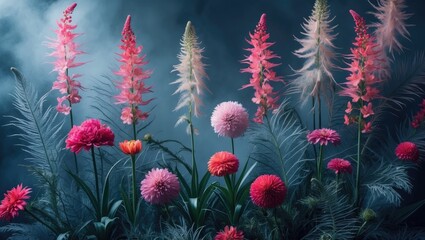 A vibrant display of flowers with feathery foliage showcasing nature's interactive beauty in the family.