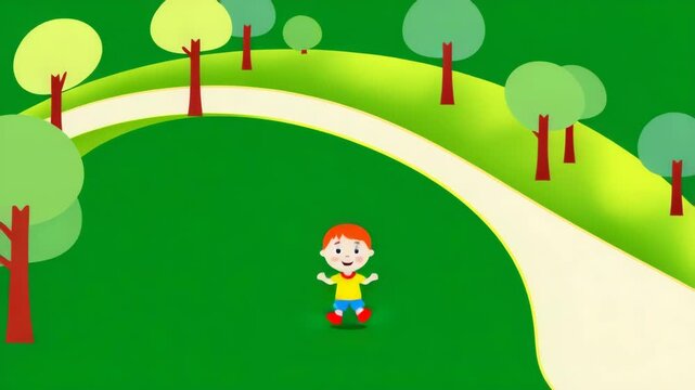 little boy and girl in the forest