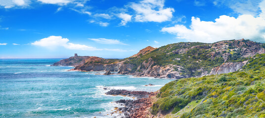 Unbelivable view at Torre Argentina at the West coast along Costa Tentizzos near Bosa