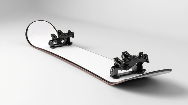 Snowboard on the slope with high tech equipment for winter adventure