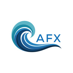 Naklejka premium AFX Creative Wave Icon for Branding. AFX Letter logo. AFX Wave Logo. 