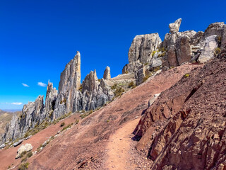 Stone Forest in Palcoyo, Rainbow mountains in Peru