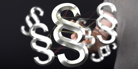 Obraz premium Abstract image of interconnected paragraph symbols, representing legal concepts, law, and regulations.