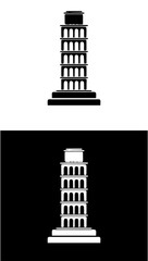 silhouette of a building tower