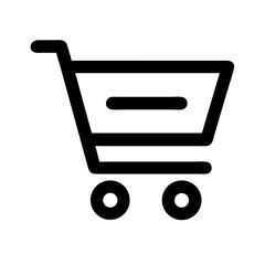 Best shopping trolley cart vector line art illustration
