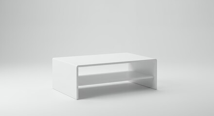 White modern coffee table isolated