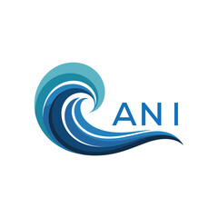 ANI Creative Wave Icon for Branding. ANI Letter logo. ANI Wave Logo.
