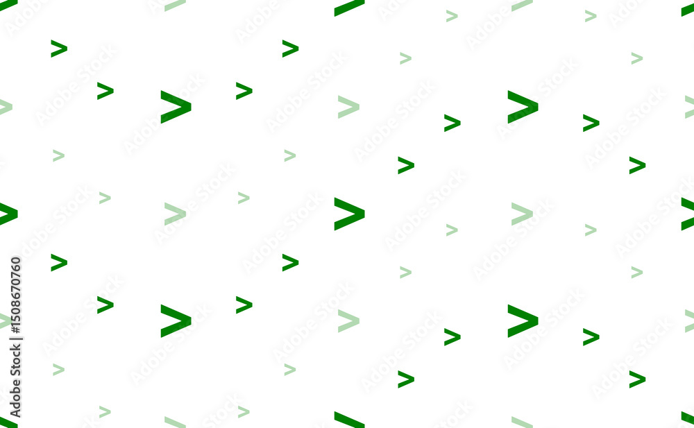 Aufkleber Seamless pattern of large and small green greater symbols. The elements are arranged in a wavy. Illustration on light green background