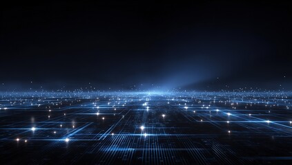 Futuristic Digital Cityscape At Night