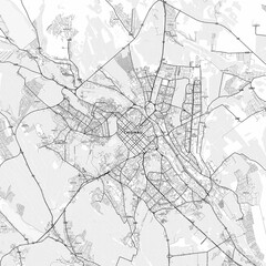 Obraz premium Chișinău Area Map with Labels and Neighborhoods - One color, minimalistic design