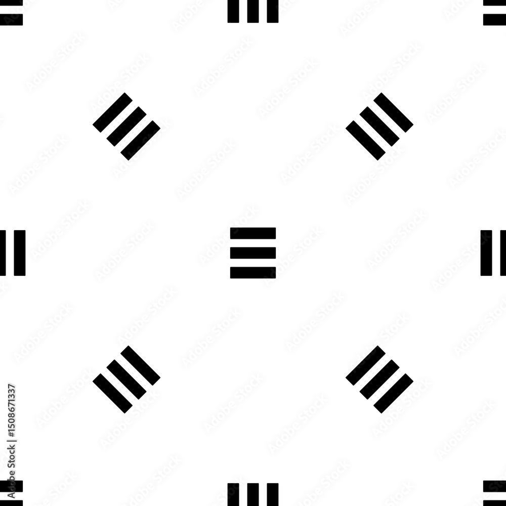 Poster seamless pattern of repeated black identity symbols. elements are evenly spaced and some are rotated