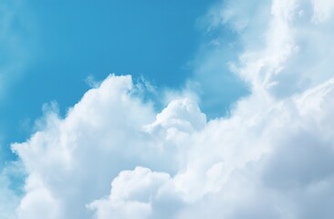 Fototapeta premium Fluffy White Clouds Against A Light Blue Sky