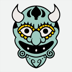 Oni Mask, Hannya Mask Illustration